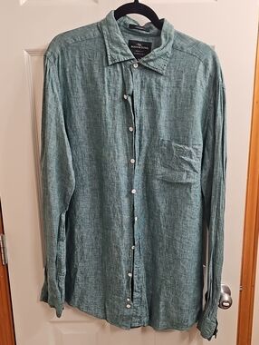 Rodd & Gunn Teal-Green Linen Button-Up Shirt